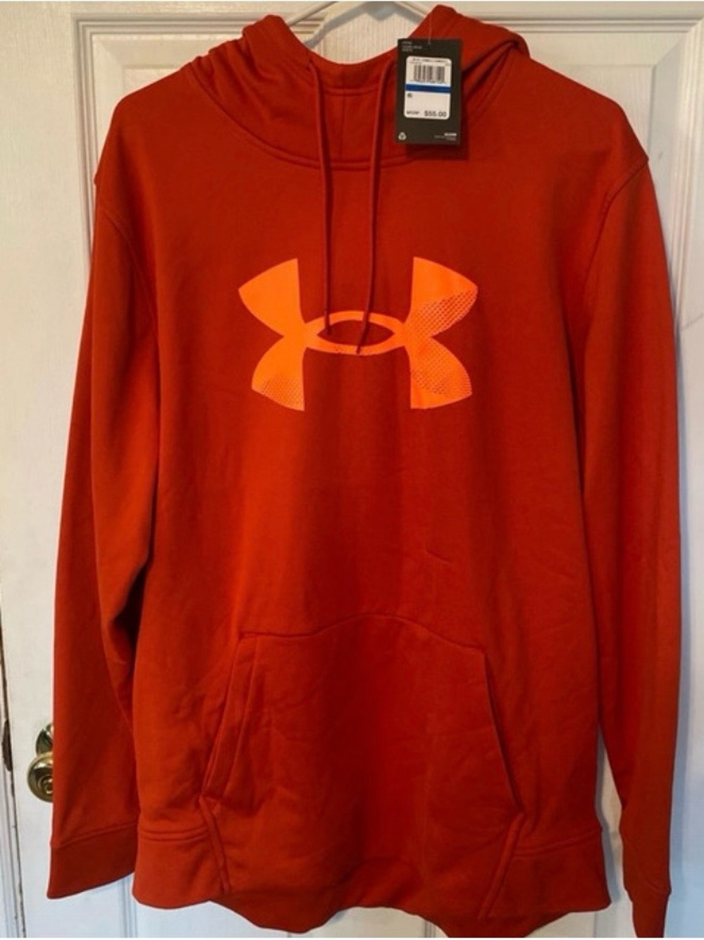 Under Armour Men’s Red-Orange Logo Zip Up Hoodie